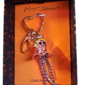 Betsey Johnson Ghost Pink Fairy Bag Charm Keychain